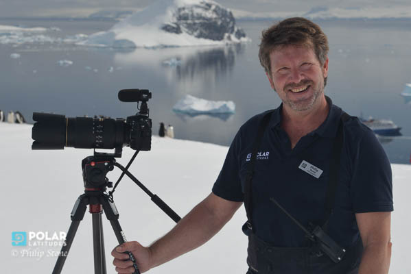 Philip Stone on location with Polar Latitudes at Danco Island, Antarctica