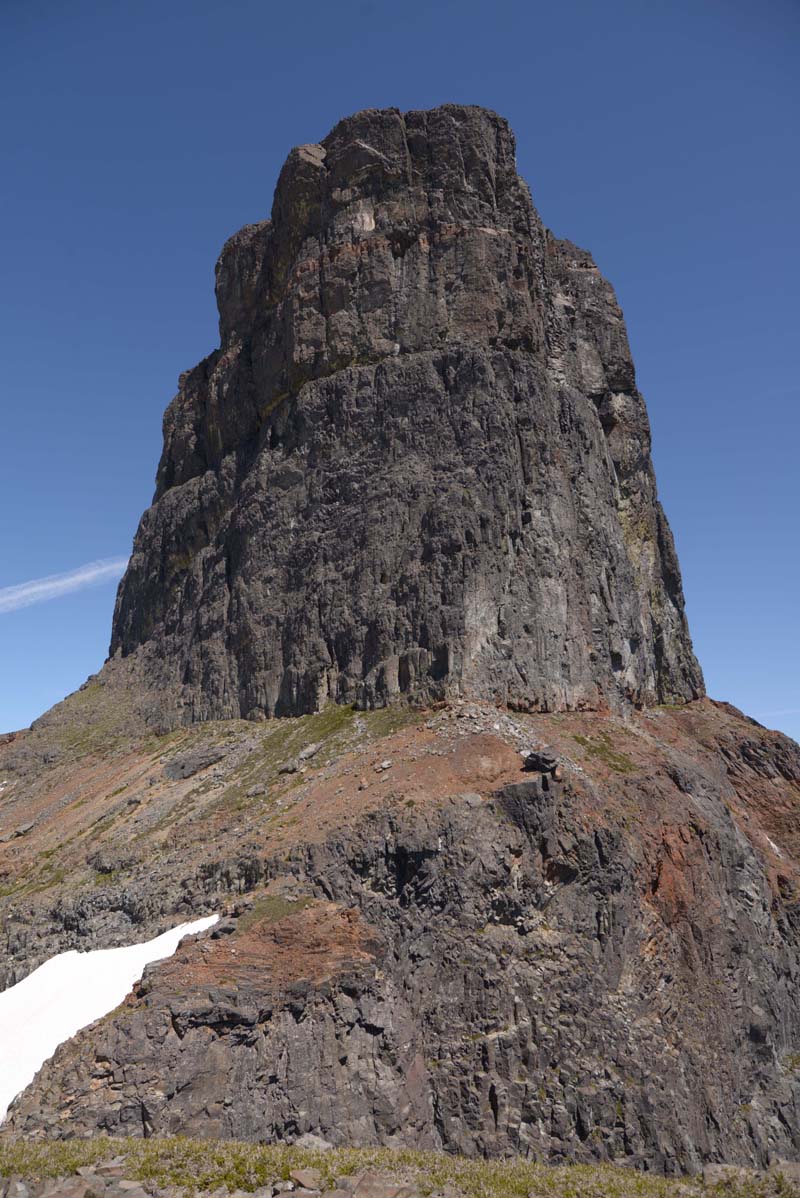 The upper tower of Warden Peak